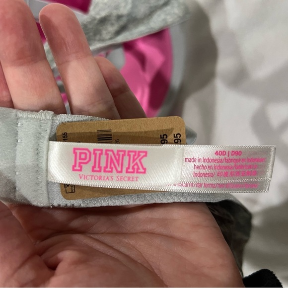 PINK VS Victoria Secret bra grey gray t-shirt wear everywhere lightly lined 40D - Picture 3 of 6